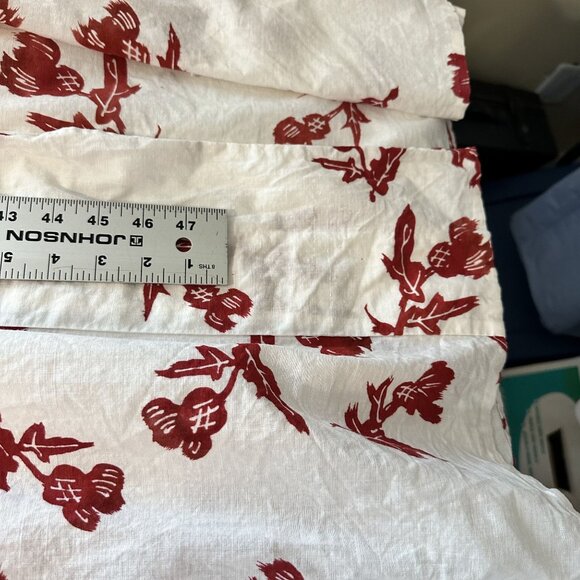 Vintage Kimono White & Red Floral Cotton Lightweight Robe Open Front Japanese - Picture 6 of 7